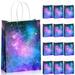 16 Pieces Galaxy Party Bags Outer Space Party Gift Treat Bags Paper Goody Candy Bags for Kids Solar System Planet Party Favors Birthday Baby Shower Supplies Decorations