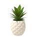 White Porcelain Pineapple Ananas Faux Plant Potted Artificial Succulent 7.8 Home Office Bathroom Ta
