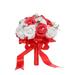 NUOLUX 1PC Exquisite Bride Wedding Bouquet PE Hand Bouquet False Wedding Flower Bouquet Vivid Wedding Decorative Bouquet Creative Wedding Supplies for Women Red