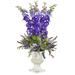 Nearly Natural A1198-PP 34â€� Delphinium and Lavender Artificial Arrangement in White Urn