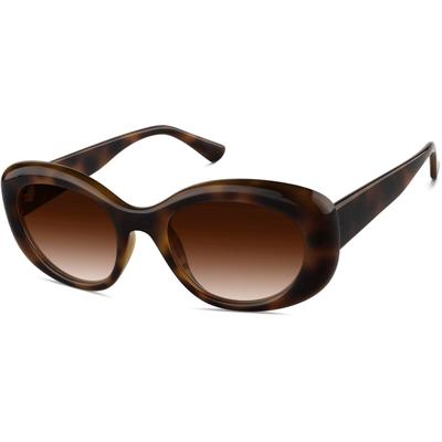 Zenni Women's Oval Rx Sunglasses Tortoiseshell Plastic Full Rim Frame