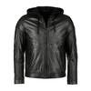 Bikerjacke MUSTANG "31022245", Herren, Gr. M, schwarz, Obermaterial: 100% Lammleder / Innenfutter: 100% Baumwolle / Ärmelfutter: 100% Polyester / Wattierung: 100% Polyester / Kapuze: 52% Polyester, 48% Baumwolle, Jacken