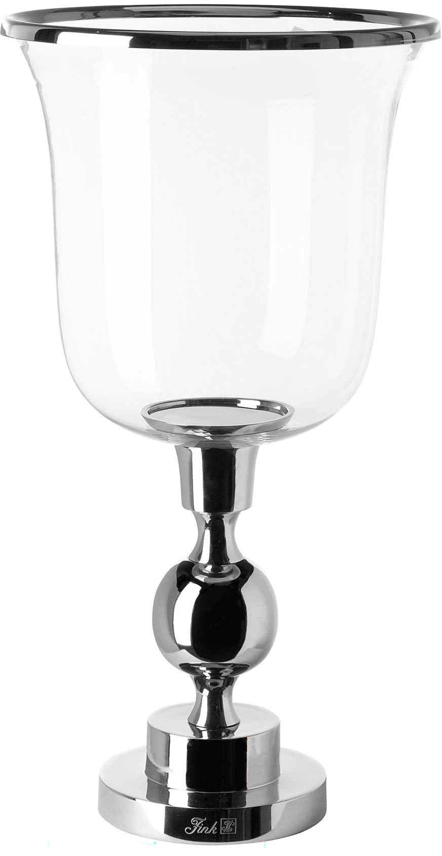 Windlicht FINK "SAMANTA", silber (silberfarben), H:48cm Ø:26cm, Aluminium, Glas, Kerzenhalter, Kerzenhalter aus Aluminium und Glas Image