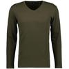 Langarmshirt RAGMAN, Herren, Gr. M, grün (dunkelgrün, 393), Baumwolle, casual, regular fit, V-Ausschnitt, Langarm, Shirts