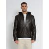 Bikerjacke MUSTANG "31022245", Herren, Gr. M, braun (schwarz braun), Obermaterial: 100% Lammleder / Innenfutter: 100% Baumwolle / Ärmelfutter: 100% Polyester / Wattierung: 100% Polyester / Kapuze: 52% Polyester, 48% Baumwolle, Jacken
