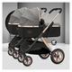 Lightweight Double Baby Stroller and Toddler Stroller for Twins-Cozy Compact Twin Baby Pram Stroller,Double Infant Stroller Tandem Umbrella Stroller for Girls Boys (Color : Gray)