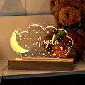 Moon and Stars Baby Night Light with Name Nursery Kids Room Decor Custom Kids Night Light Personalised Toddler Gifts Led Night Light