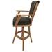 Tobias Designs Classic 30" Solid Wood Bar Stool - Mojave Grey - Black Wood/Upholstered in Black/Brown | 48 H x 21 W x 20 D in | Wayfair