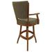 Tobias Designs Classic 30" Solid Wood Bar Stool - Mojave Grey - Black Wood/Upholstered in Green/Brown | 48 H x 21 W x 20 D in | Wayfair