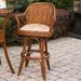 Bay Isle Home™ Huffman Swivel Counter Stool Upholstered/Wicker/Rattan in Green/Brown | 38.5 H x 25 W x 22.5 D in | Wayfair