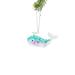 The Holiday Aisle® Fysher Glass Whale Hanging Figurine Ornament Glass in Blue/Pink/White | 4 H x 1.75 W x 1.5 D in | Wayfair