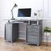 HomeViewto 47.47" W Computer Desk Office Desk w/ Storage Cabinet Wood/Metal in Brown/Gray | 29.97 H x 47.47 W x 23.76 D in | Wayfair