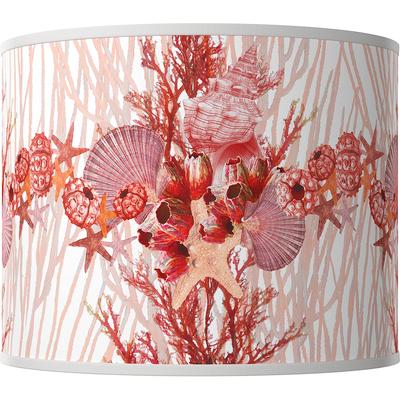 Corallium White Giclee Round Drum Lamp Shade 14x14...