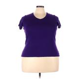 St. John's Bay Short Sleeve T-Shirt: Purple Tops - Women's Size 2X-Large Petite