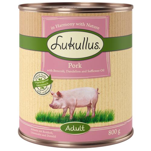 10 € Rabatt sichern! Sparpaket Lukullus Naturkost 24 x 800g Adult Schwein