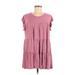 Emory Park Casual Dress - A-Line Scoop Neck Short sleeves: Pink Print Dresses - Women's Size Medium