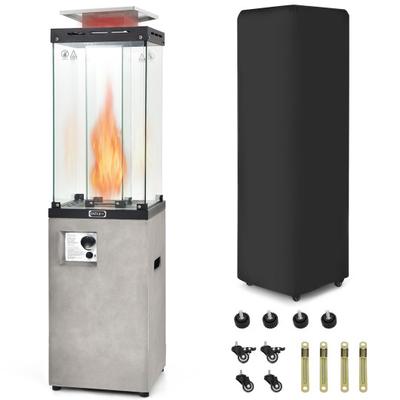 Costway 41,000 BTU Propane Patio Heater with Metal Hood-Gray