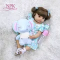 55CM NPK reborn baby doll toddler girl bebe reborn very soft full body silicone doll bath toy