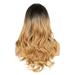 1Pc Stylish Mid-point Long Wig Realistic Curly Hair Hood Exquisite Net Wig Cover Hair Accessories for Woman Girl Lady (Black gradient light gold)