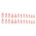 Pink & Rose Red Wave Printed Almond False Manicure Ultra-flexible Long Lasting Fake Nails for Women and Girl Nail Salon