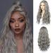 MORICA Gray Wig Long Silver Wigs for Women 28 inch Natural Wave Synthetic Long Grey Wigs Cosplay Grey Wig Daily Party Wigs