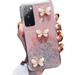 Samsung Galaxy S20 FE Glitter Case Cute 3D Butterfly Glitter Bling Sparkle Shiny Slim Thin TPU Clear Back Phone Case Cover for Women Girls for Galaxy S20 FE 5G/4G 6.5 inch (Pink)