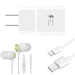 OEM EP-TA20JBEUGUS 15W Adaptive Fast Wall Charger for Meizu 16Xs Includes Fast Charging 6 FT USB Type C Charging Cable and 3.5mm Earphone with Mic â€“ 3 Items Bundle - White