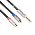 6.5mm Male to 2RCA Male Stereo Audio Adapter Cable Nylon AUX Cord for Smartphones MP3 Tablets Speakers HDTV