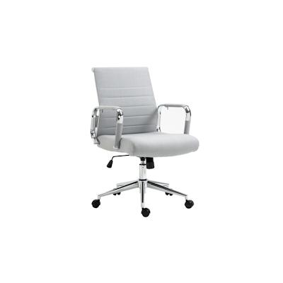 SVITA OFFICE COMFORT Bürostuhl Schreibtischstuhl Drehstuhl Chefsessel Stoffbezug Hellgrau Image