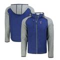 Men's Cutter & Buck Royal/Heather Gray Texas Rangers Mainsail Full-Zip Hooded Jacket