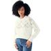 Plus Size Women's Pointelle Yoke Pullover Sweater by ellos in Ivory (Size 34/36)