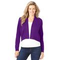 Plus Size Women's Long-Sleeve Cardigan by Woman Within in Radiant Purple (Size 2X)