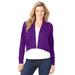 Plus Size Women's Long-Sleeve Cardigan by Woman Within in Radiant Purple (Size S)