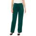 Plus Size Women's Wide-Leg Velour Pant by Woman Within in Emerald Green (Size 5X)