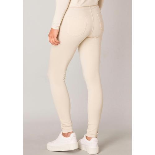 Treggings BASE LEVEL Gr. 40, N-Gr, beige (light beige) Damen Hosen mit elastischem Bund