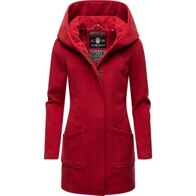 Wintermantel MARIKOO "Maikoo", Damen, Gr. XL (42), rot (dunkelrot), Oberstoff: 90% Polyacryl, 8% Viskose, 2% Elasthan, Futter: 100% Polyester, Ärmelfutter: 100% Polyester, modisch, tailliert Po-bedeckend, Langarm Ärmel ohne Ärmelschlitz normaler... Image