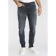 Tapered-fit-Jeans LEVI'S "512 Slim Taper Fit" Gr. 33, Länge 36, schwarz (dark black stonewash) Herren Jeans Tapered-Jeans