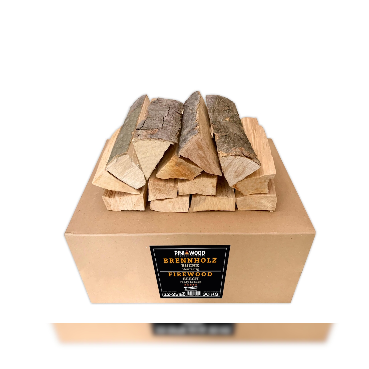 PINI Brennholz ofenfertig Buche 30 Kg ca. 25 cm für Kamin Grill Feuerschale Pizzaofen Smoker Image