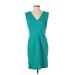 Adrianna Papell Casual Dress: Teal Dresses - Women's Size 2 Petite