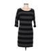 Tart Casual Dress - Sheath Scoop Neck 3/4 sleeves: Black Color Block Dresses - Women's Size Medium