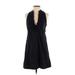 BCBGMAXAZRIA Casual Dress - A-Line Plunge Sleeveless: Black Solid Dresses - Women's Size 2X-Small