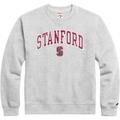 Men's League Collegiate Wear Heather Gray Stanford Cardinal Distressed Arch Over Logo Lightweight Essential Fleece Pullover Sweatshirt