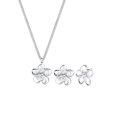 Elli - Frangipani Blüte 925 Sterling Silber Schmuck-Set 1 ct Damen