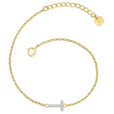 Glanzstücke München - Armband Buchstabe R Sterling Silber Zirkonia in Gelbgold Armbänder & Armreife 1 ct Damen Image
