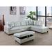 Gray/Green Sectional - Mercury Row® Brendon 103.5" Wide Faux Leather Sofa & Chaise w/ Ottoman Faux Leather | Wayfair