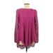 Adam Lippes Collective Casual Dress - A-Line High Neck Long sleeves: Purple Solid Dresses - Women's Size 6