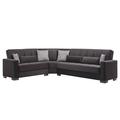 Black Sectional - Ottomanson Legacy Reversible L-Shaped Sleeper Sofa Sectional w/Storage Seats for Living Room Microfiber/Microsuede | Wayfair