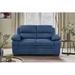 Ebern Designs Mellitz 58" Upholstered Pillow Top Arm Loveseat Microfiber/Microsuede/Polyester in Blue | 35 H x 58 W x 35.5 D in | Wayfair