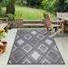 Gray 86 x 62 x 0.24 in Indoor/Outdoor Area Rug - Foundry Select Rectangle Rulon Area Rug w/ Non-Slip Backing | 86 H x 62 W x 0.24 D in | Wayfair