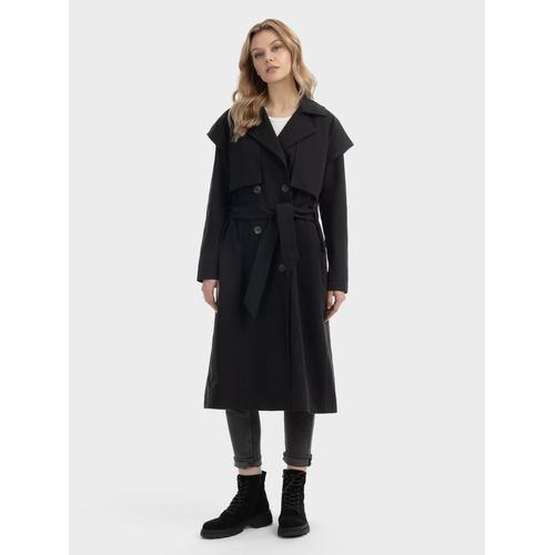 Dreimaster Trenchcoat Damen schwarz, XXL